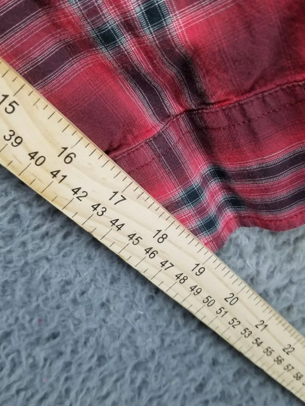 American Eagle Outfitters Shirt Mens Large Red Plaid Long Sleeve Button Up Slim - Picture 8 of 10